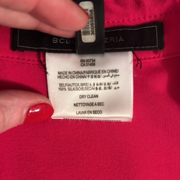 BCBGMAXAZRIA Azalea Pink Sheer Top Size Small - Picture 10 of 10